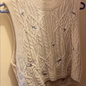H&M floral embroidered sweater vest